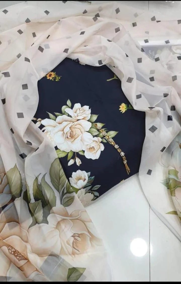 Women's Swiss Lawn 3-Piece Suit with Digital Print