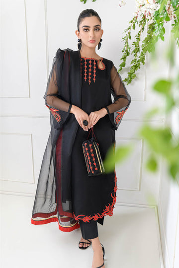 ZULISH – Unstitched 3PC Embroidered Organza Suit