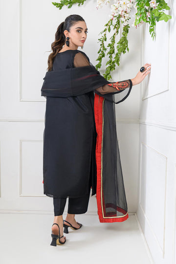 ZULISH – Unstitched 3PC Embroidered Organza Suit