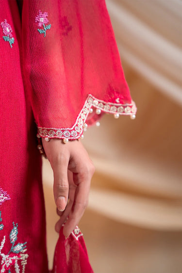 3-Piece Embroidered Khaddi Net Suit