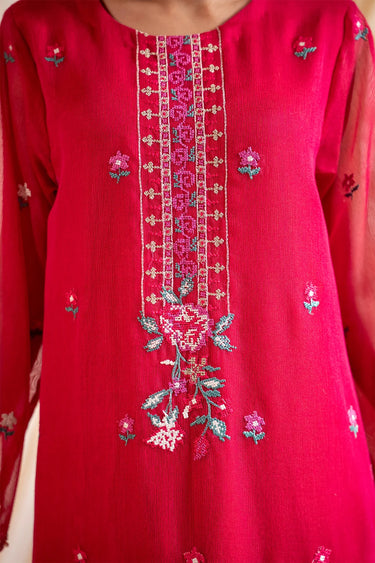 3-Piece Embroidered Khaddi Net Suit