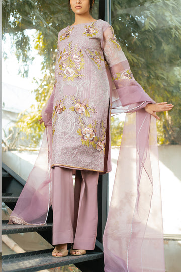 ROHI – Stitched 3PC Embroidered Organza Suit