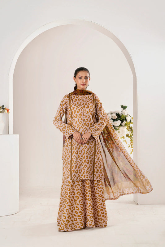 3 Piece BreezeLawn Printed UnStitched Suit with Printed Dupatta & Printed Trouser - Image 1
