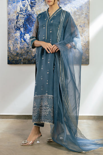 PRISM - Organza - Embroidered - Unstitched - 3PC