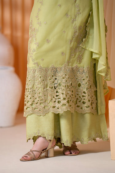 3-Piece Embroidered Chiffon Suit