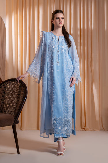 3-Piece Embroidered Chiffon Suit