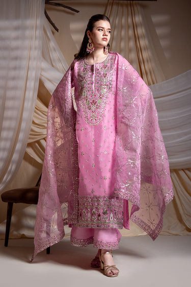 3 Piece - Embroidered Organza Suit