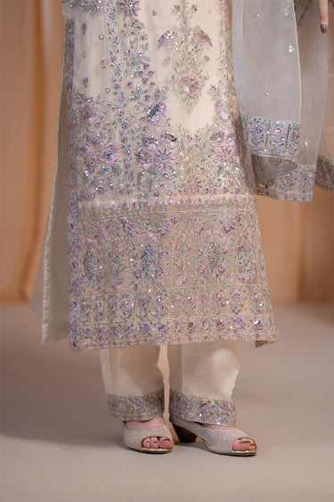 3 Piece - Embroidered Organza Suit