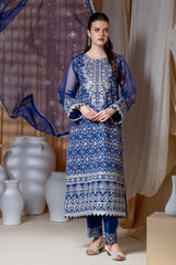 3 Piece - Embroidered Organza Suit