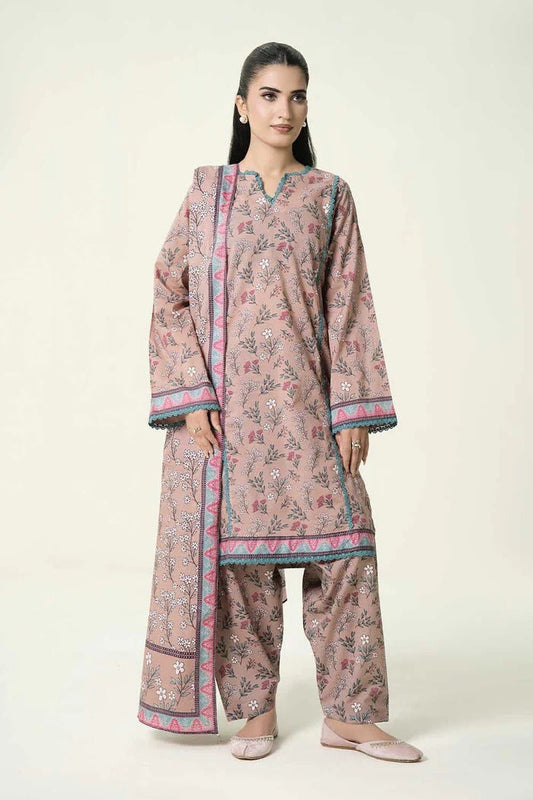 3 Piece BreezeLawn Printed UnStitched Suit with Printed Dupatta & Printed Trouser - Image 1