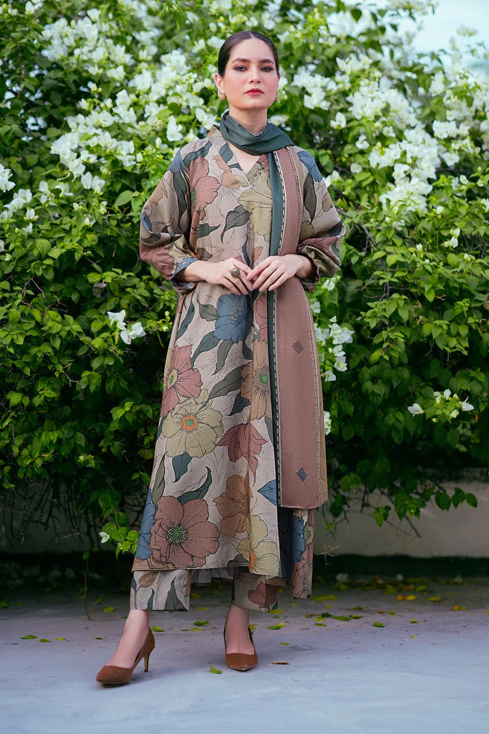 3 Piece BreezeLawn Printed UnStitched Suit with Printed Dupatta & Printed Trouser - Image 1
