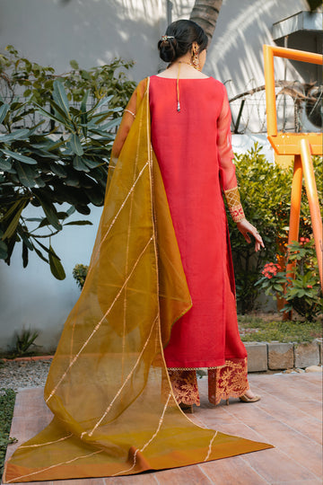 NIMAL – Stitched 3PC Embroidered Organza Suit