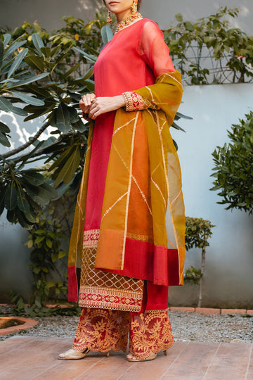 NIMAL – Stitched 3PC Embroidered Organza Suit
