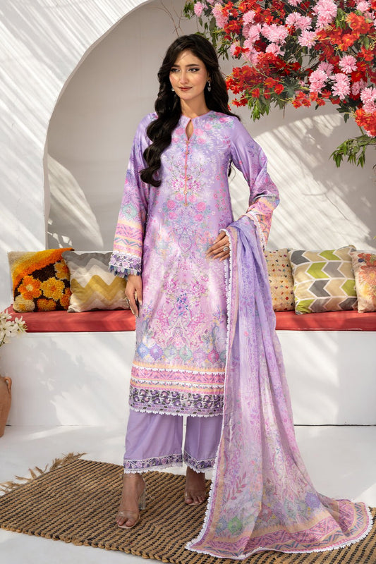 3 Piece - Embroidered Charmeuse Silk Suit