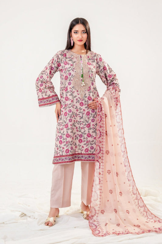 3 Piece - Embroidered Lawn Suit