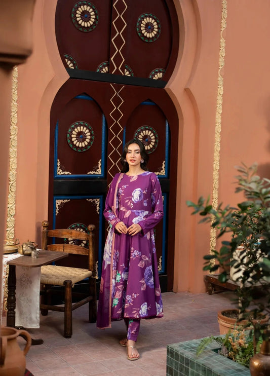 3 Piece BreezeLawn Printed UnStitched Suit with Printed Dupatta & Printed Trouser - Image 1