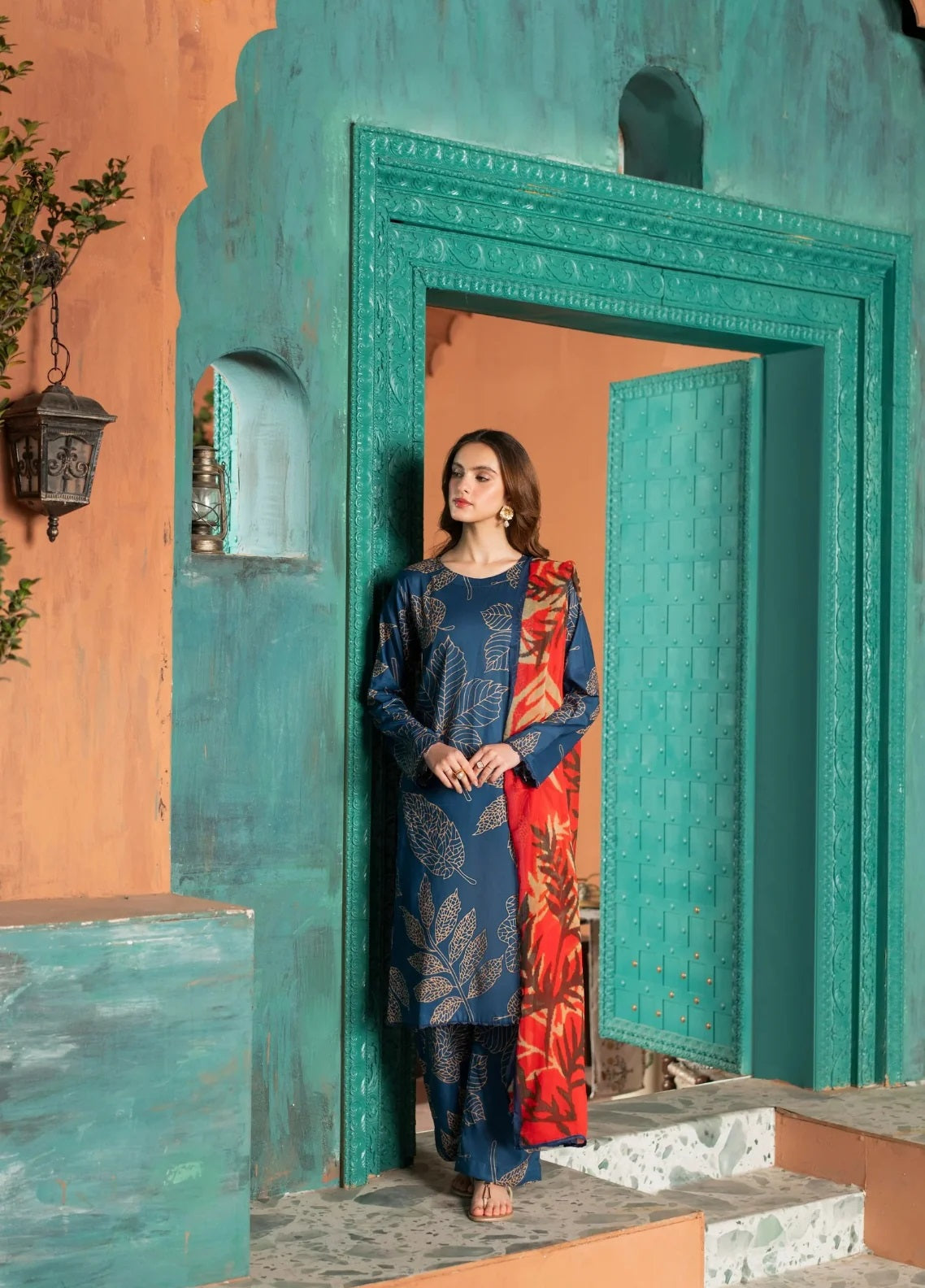 3 Piece BreezeLawn Printed UnStitched Suit with Printed Dupatta & Printed Trouser - Image 1