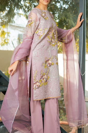 ROHI – Stitched 3PC Embroidered Organza Suit