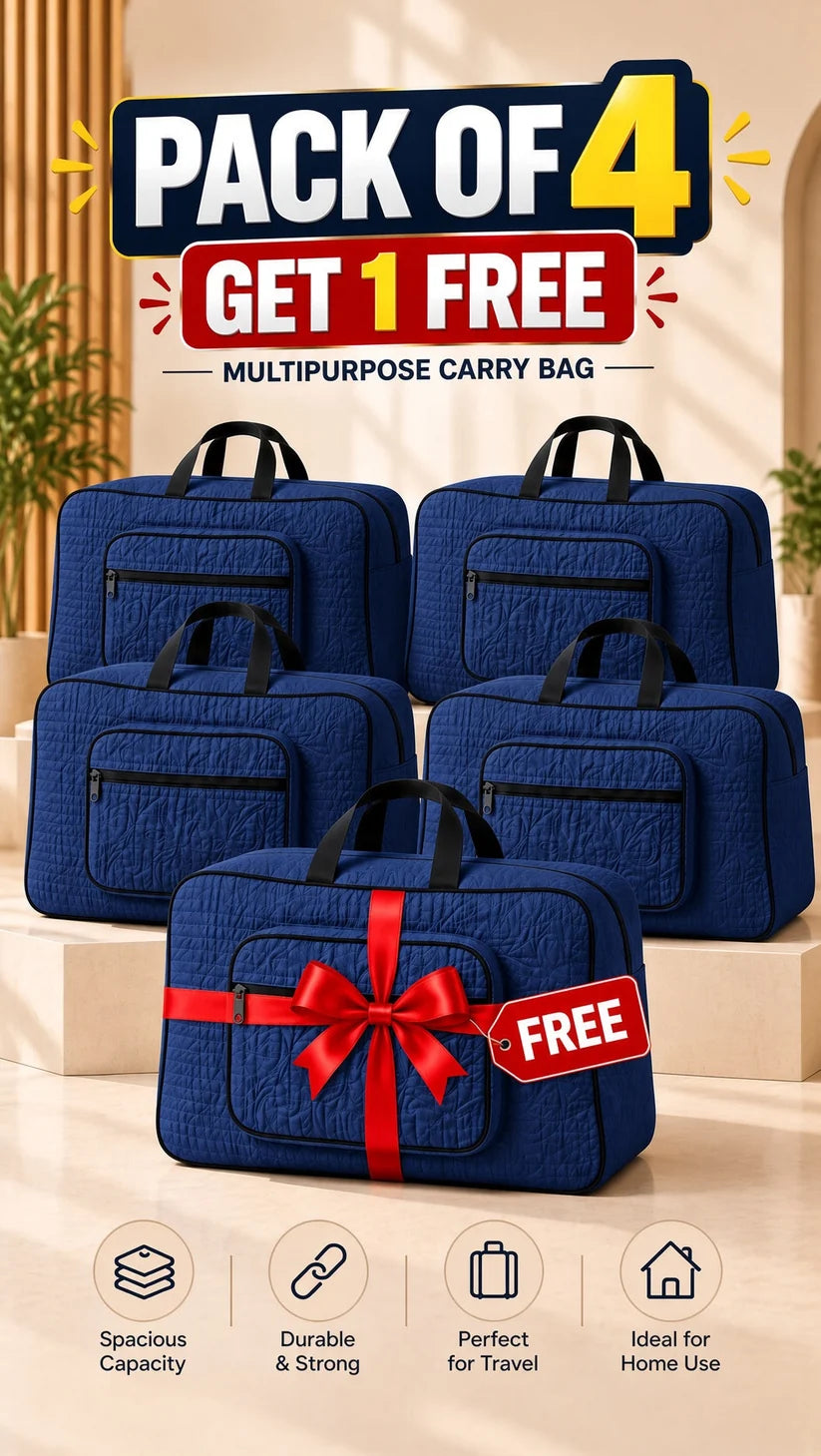 Signature Carry Ease Quilted Bag - Storage & Travelling Bag [Navy Blue]