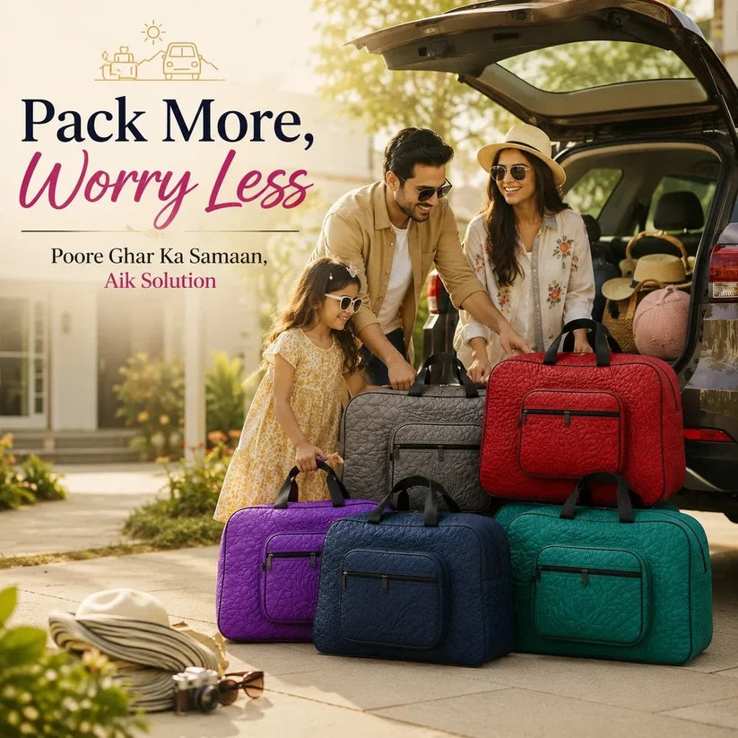 Signature Carry Ease Quilted Bag - Storage & Travelling Bag [Light Pink]