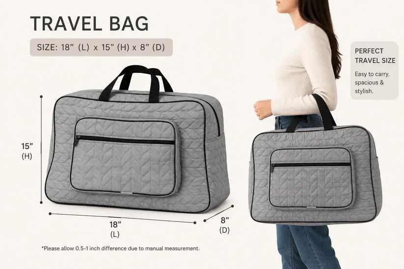 Signature Carry Ease Quilted Bag - Storage & Travelling Bag [Navy Blue]