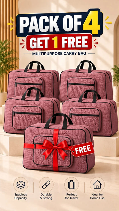 Signature Carry Ease Quilted Bag - Storage & Travelling Bag (Dark Pink)