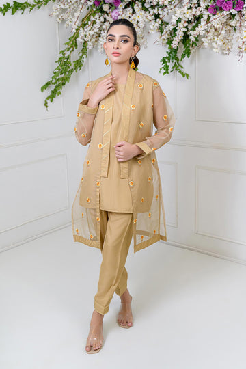 LEILA – Stitched 3PC Embroidered Organza Sui