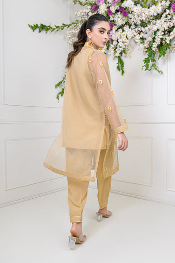 LEILA – Stitched 3PC Embroidered Organza Sui