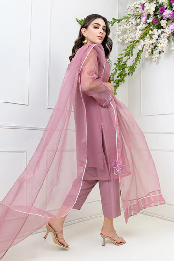 OPAL | 3PC Stitched Organza Embroidered Suit