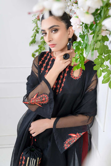 ZULISH – Unstitched 3PC Embroidered Organza Suit