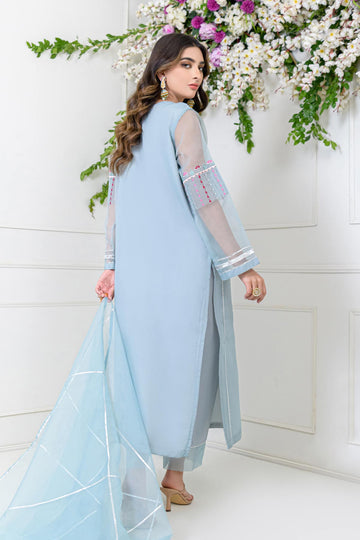 REEHA – Unstitched 3PC Embroidered Organza Suit