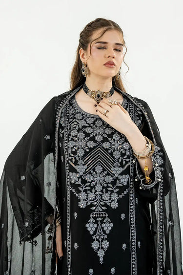 3 Piece - Embroidered Chiffon Suit