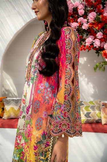 3 Piece - Embroidered Raw Silk Suit