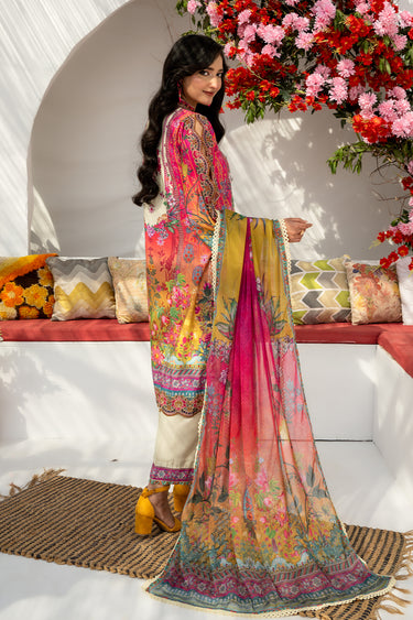 3 Piece - Embroidered Raw Silk Suit