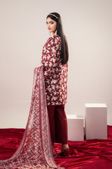 3 Pc Printed Arabic Lawn Unstitched Suit