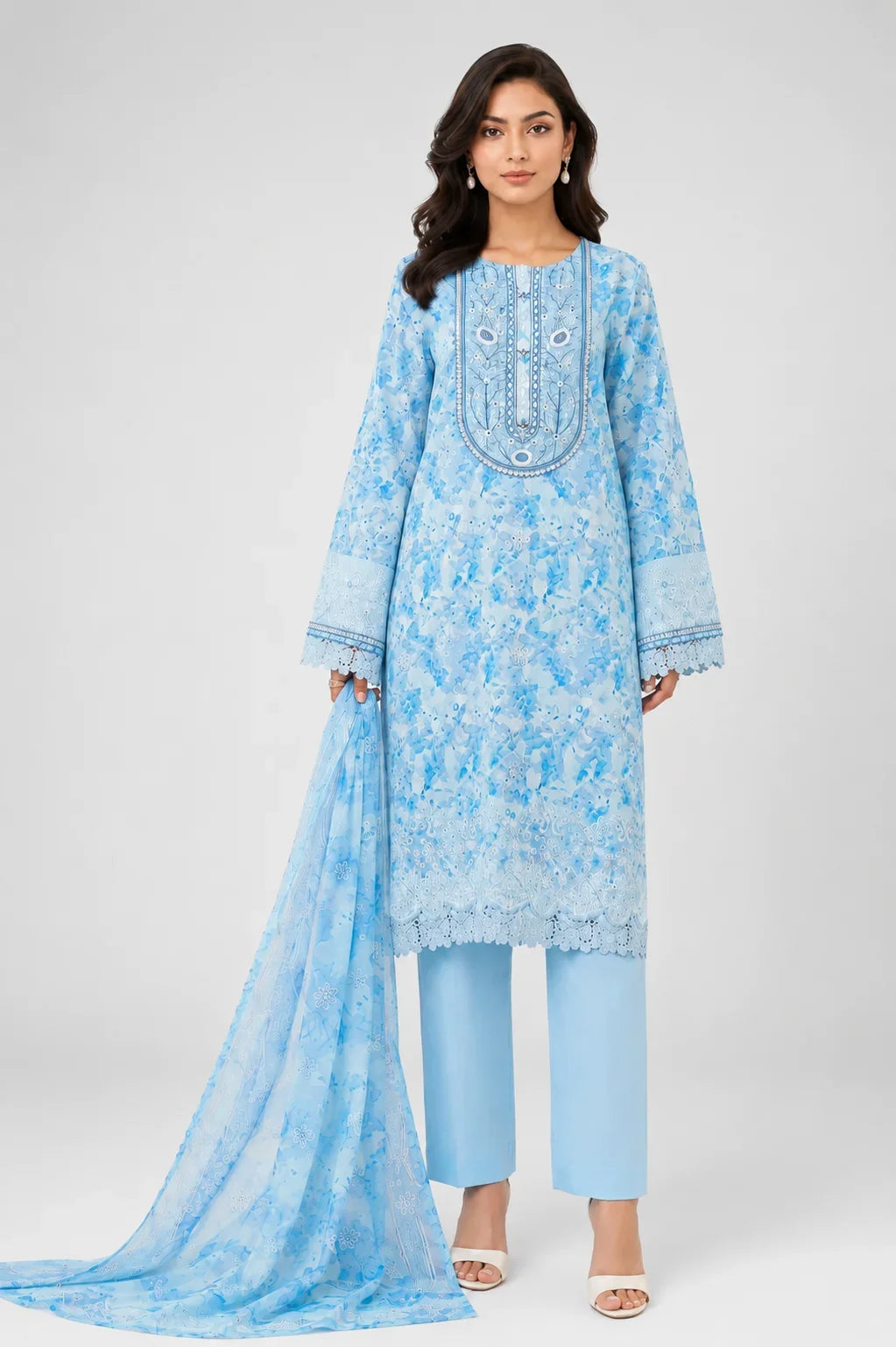 3 Piece - Embroidered Lawn Suit