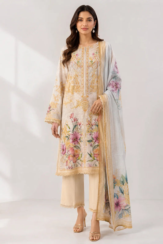 3 Piece - Embroidered Lawn Suit