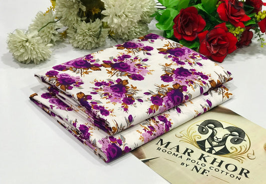 Women's Polo Cotton Printed 2PC Suit - casual floral top and pants set.
