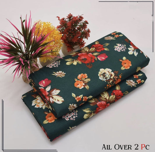 Ladies Polo Cotton Printed 2PC Suit - Sale Offer. Front view of women's comfortable and stylish two-piece outfit.