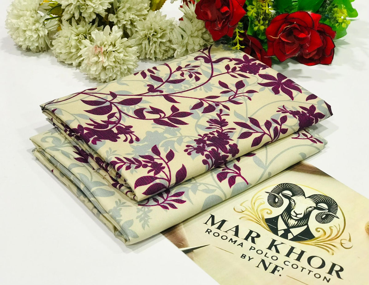 Women's printed cotton 2PC suit, sale offer, elegant floral design, comfortable, summer fashion.