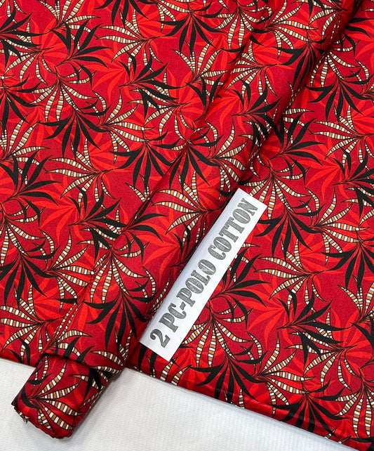 Women's printed cotton 2PC suit, floral design, comfortable, sale offer PC-432. Image 1 of 1.
