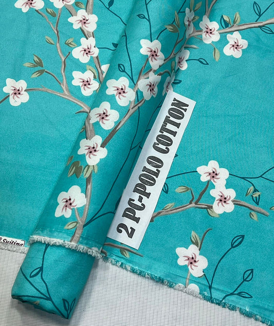 Ladies Polo Cotton Printed 2PC Suit - Sale Offer. Front view of stylish women's outfit with vibrant print.