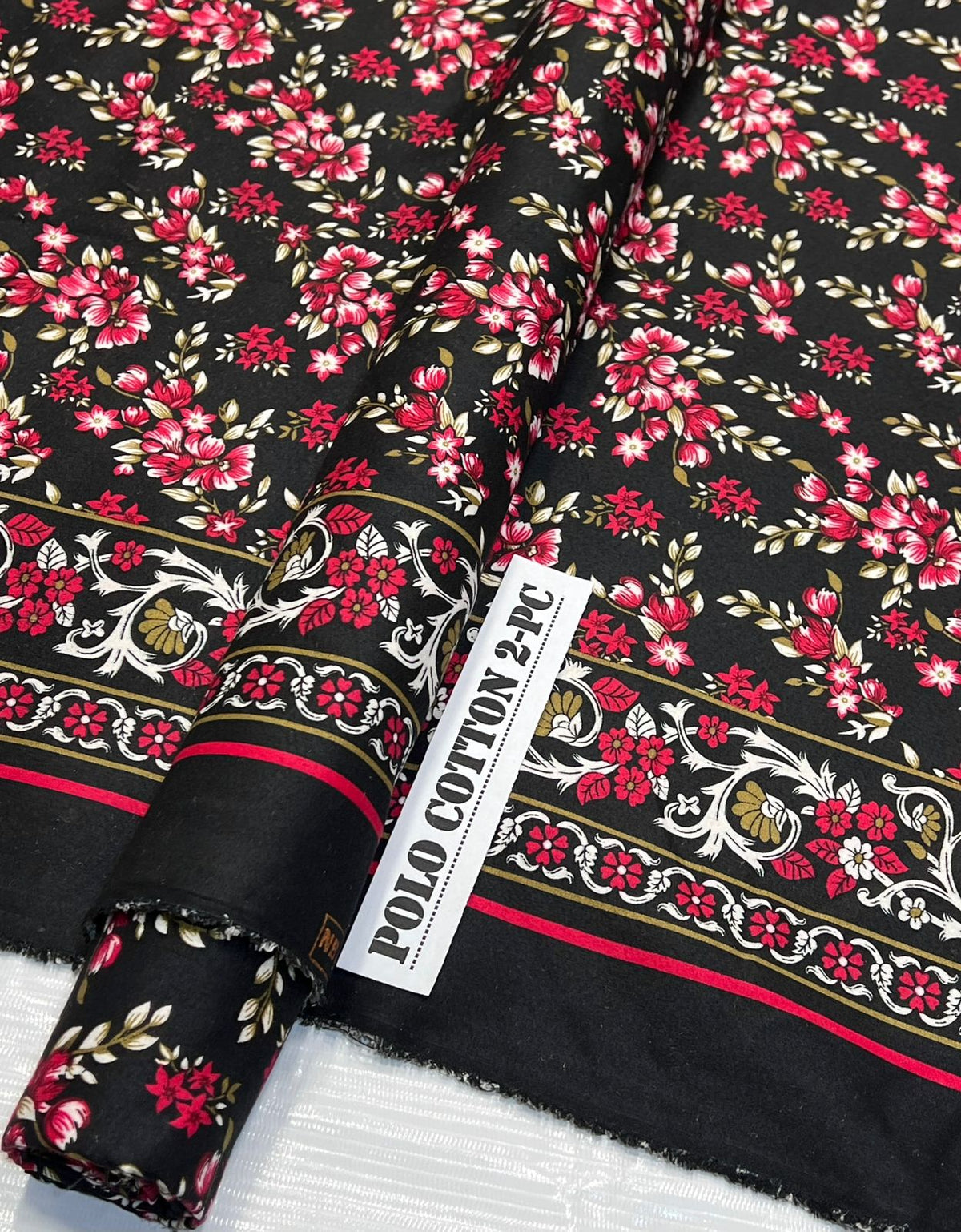 Women's cotton polo suit, printed 2-piece, sale item.