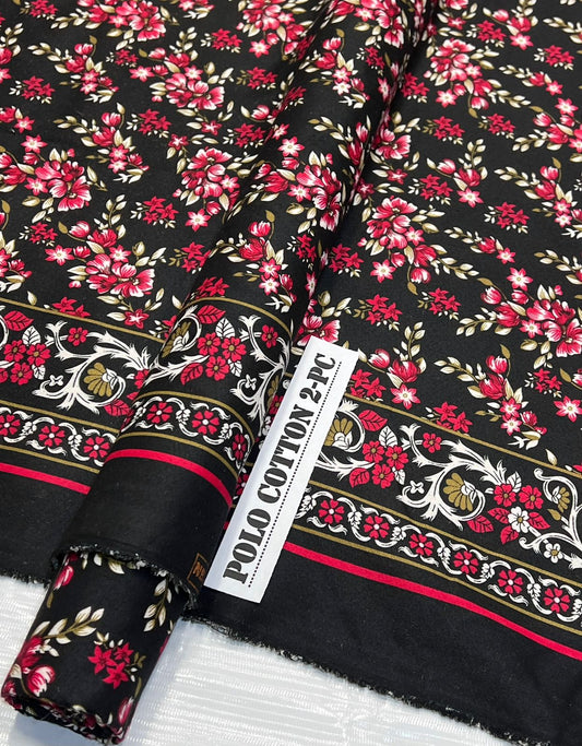 Women's cotton polo suit, printed 2-piece, sale item.