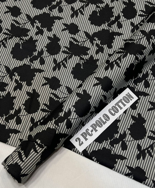 Ladies printed polo cotton 2PC suit on sale, image 1 of 1.