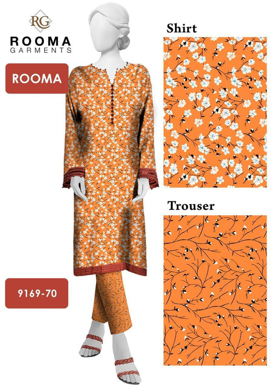 Polo Cotton Printed 2PC Ladies Suit Set - Sale Offer, elegant floral print, comfortable summer outfit