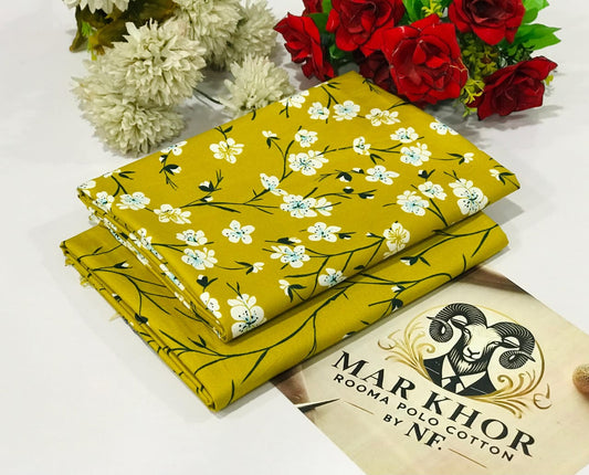 Ladies printed polo cotton 2PC suit on sale, front view.