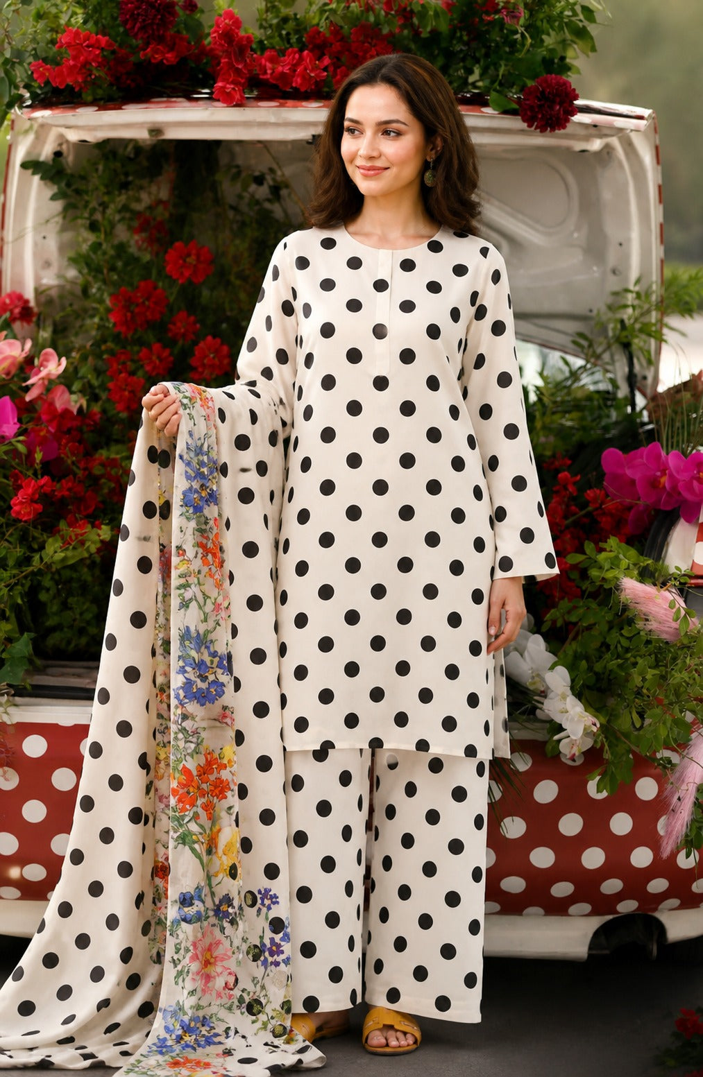 3 Piece BreezeLawn Printed UnStitched Suit with Printed Dupatta & Printed Trouser - Image 1