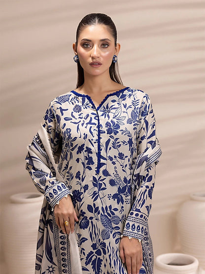 3 Piece BreezeLawn Printed UnStitched Suit with Printed Dupatta & Printed Trouser - Image 3