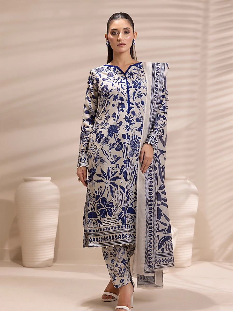 3 Piece BreezeLawn Printed UnStitched Suit with Printed Dupatta & Printed Trouser - Image 7